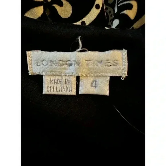 London Times dress women's size 4 knee length black and white print - Picture 13 of 13